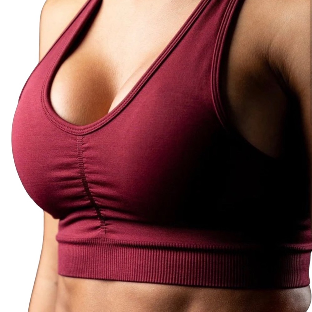 Alphalete Amplify High-Impact Padded Sports Bra - Bordeaux, Size Small - Picture 5 of 9